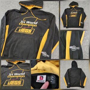 Jegs Jeg Coughlin Mens M Medium NHRA Drag Racing World Champion Pullover Hoodie